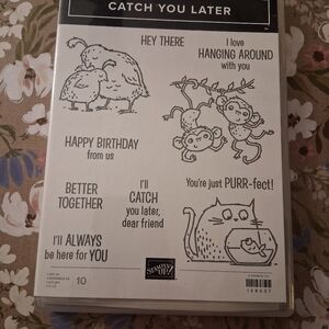 Stampin' Up! Catch You Later Cat Stamp Set - Black